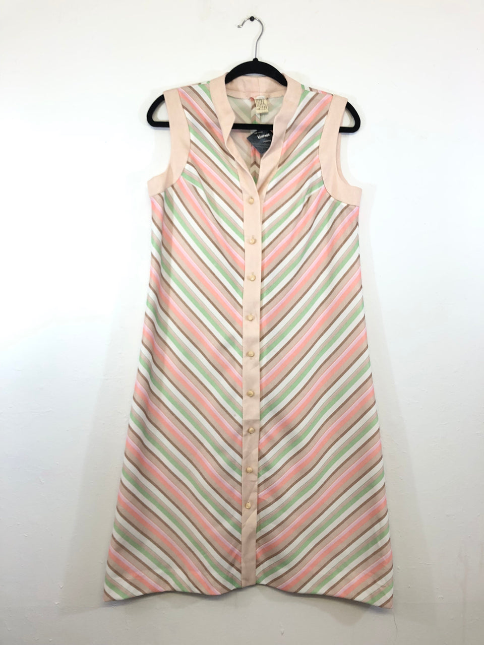 Striped Polyester 70s Dress East Village Vintage Collective Striped Polyester 70s Dress East Village Vintage Collective