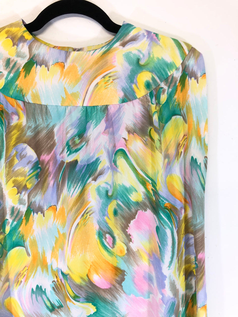 Watercolor 70s Maxi House Dress