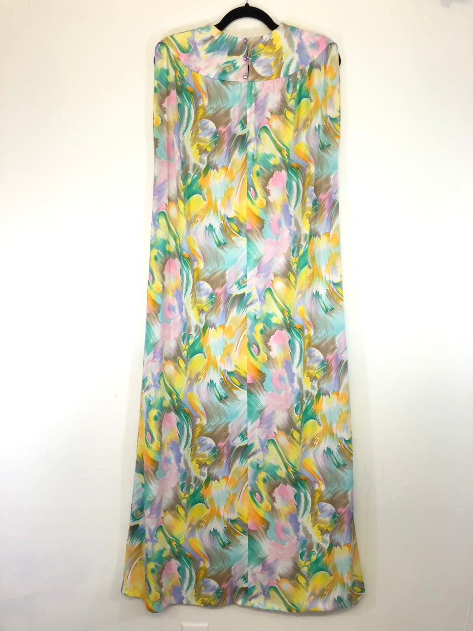 Watercolor 70s Maxi House Dress