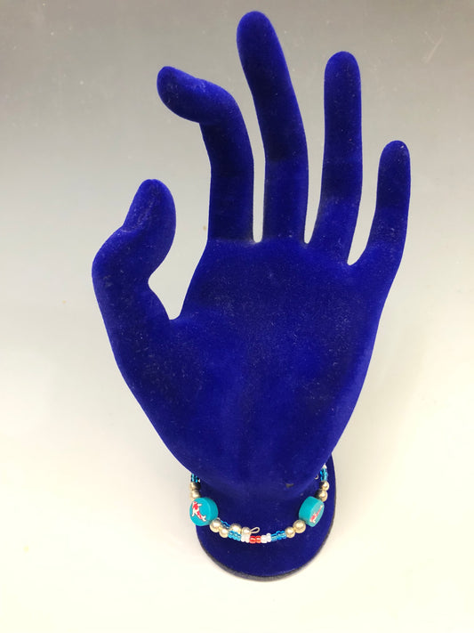 90s Beaded & Clay Bracelet (Fish Design)
