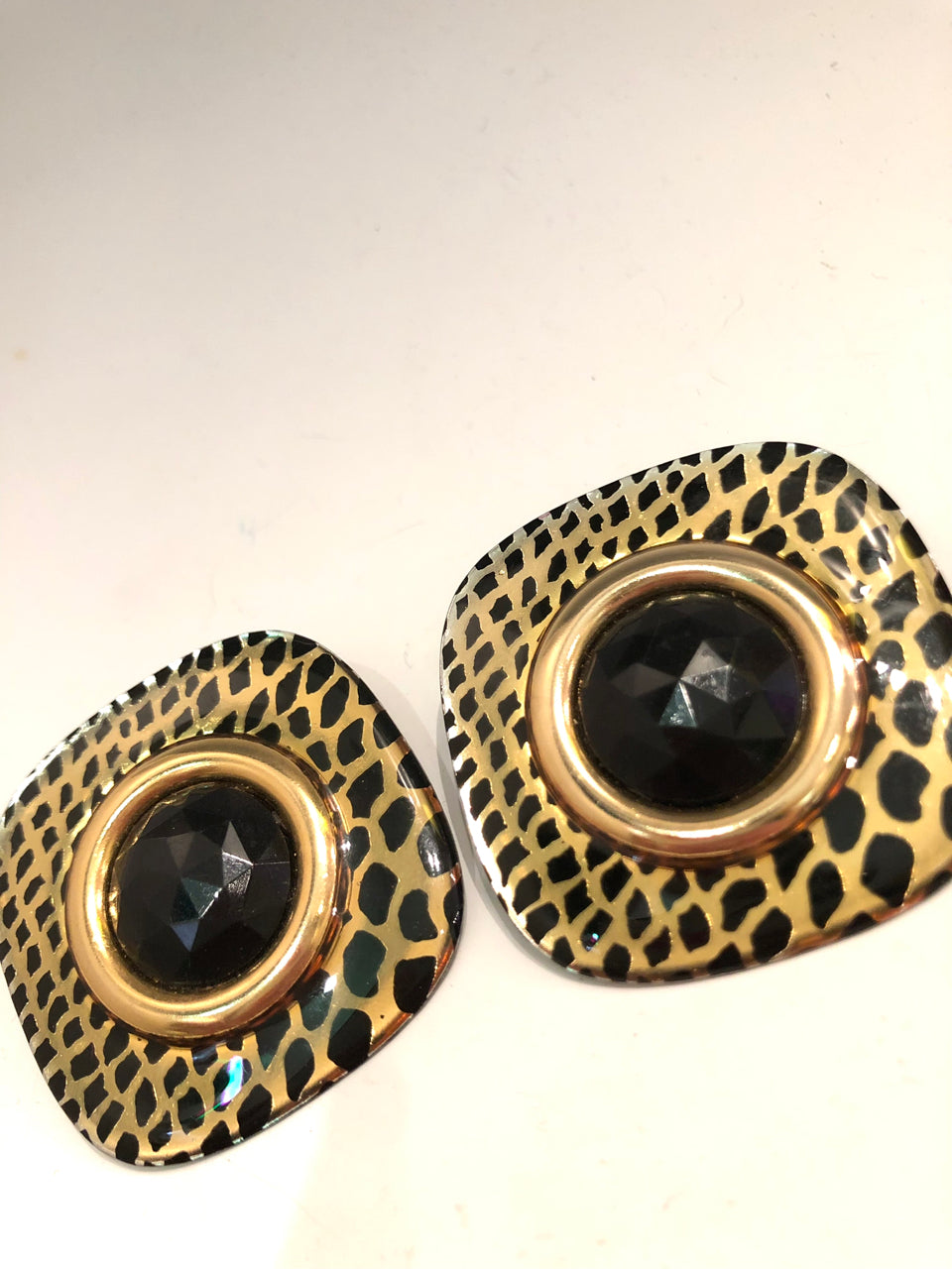 80s Black & Gold Earrings
