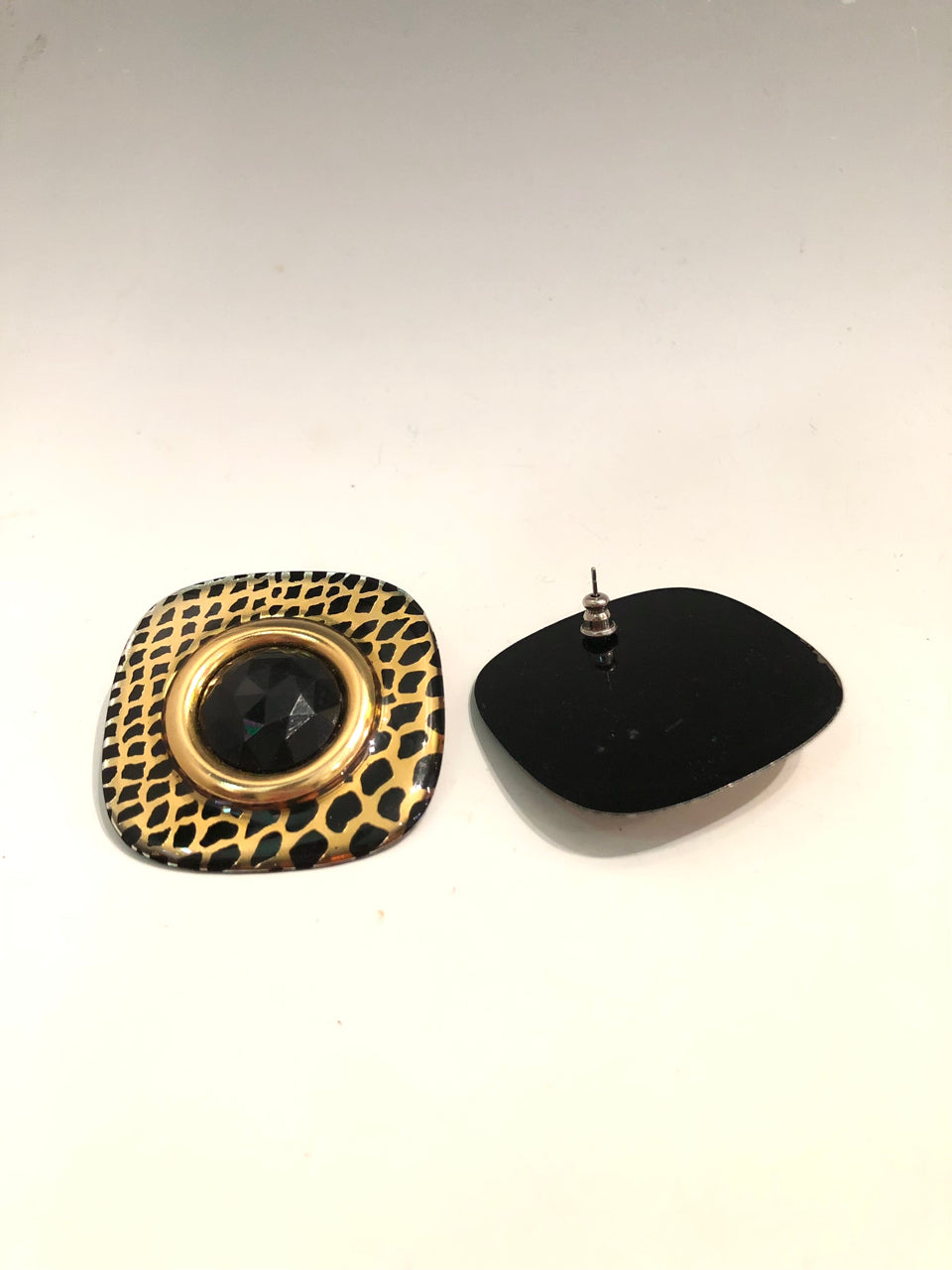 80s Black & Gold Earrings