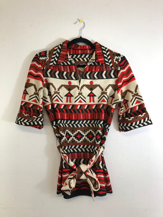 Rawson Square Belted 70s Blouse