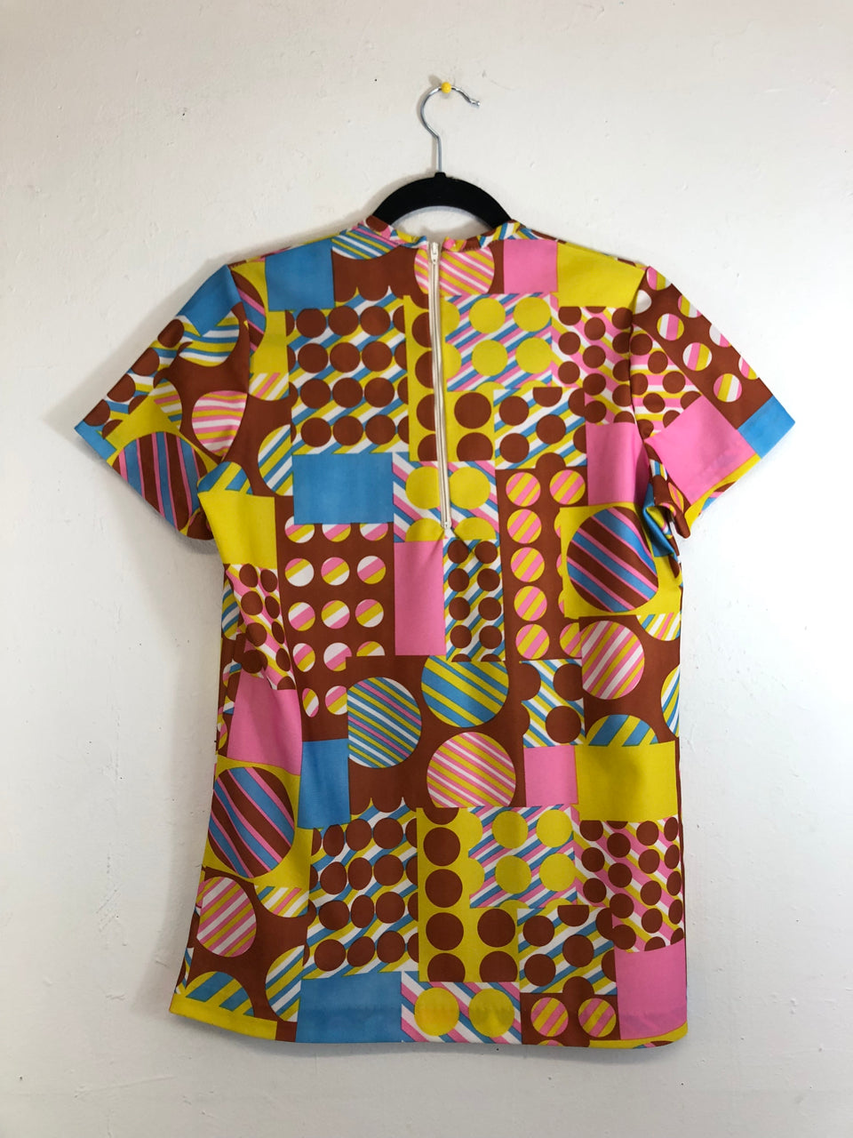 Abstract Polka Dots 70s Top