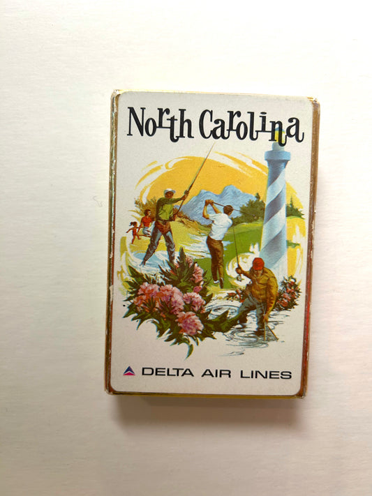Vintage Delta Airlines Playing Cards - North Carolina