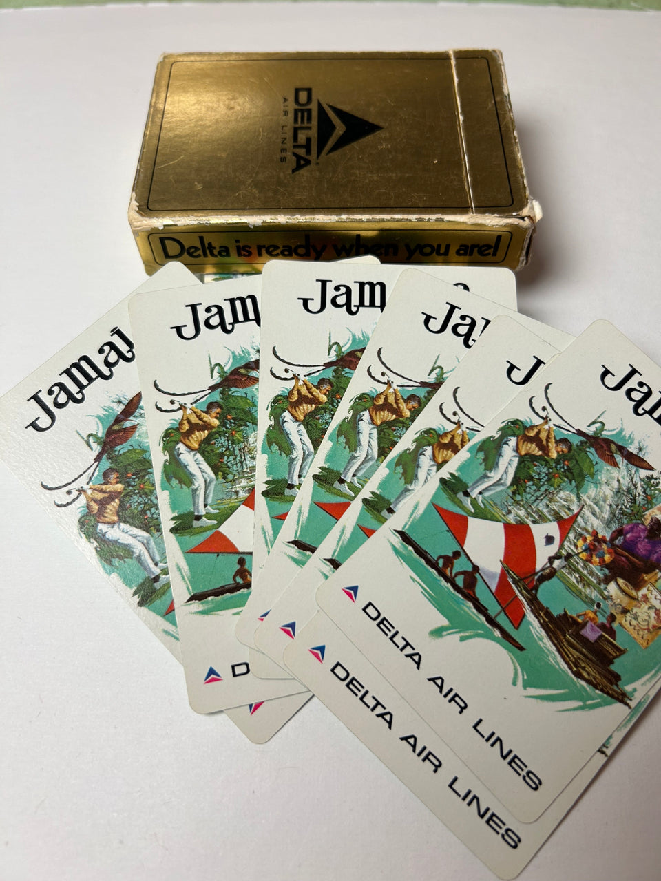 Vintage Delta Airlines Playing Cards - Jamaica