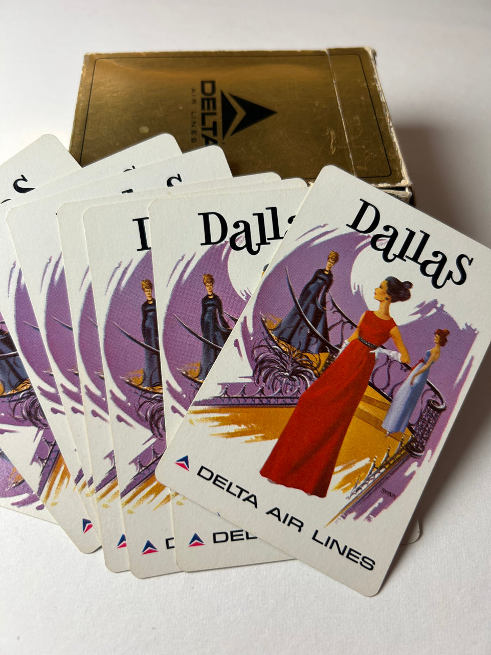 Vintage Delta Airlines Playing Cards - Dallas