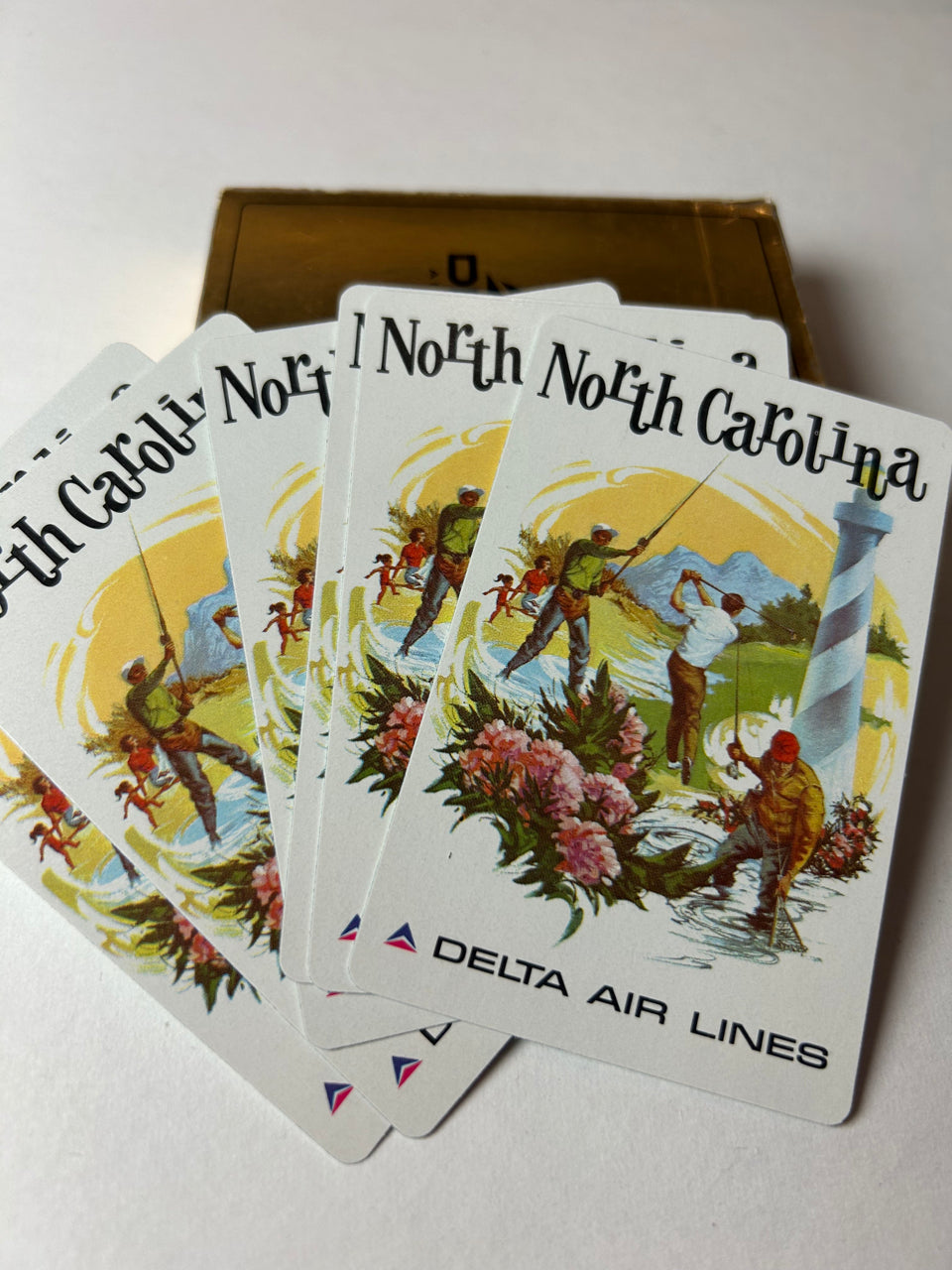 Vintage Delta Airlines Playing Cards - North Carolina