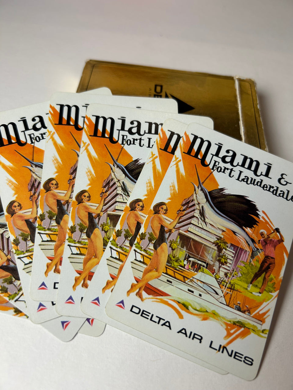 Vintage Delta Airlines Playing Cards - Miami & Fort Lauderdale