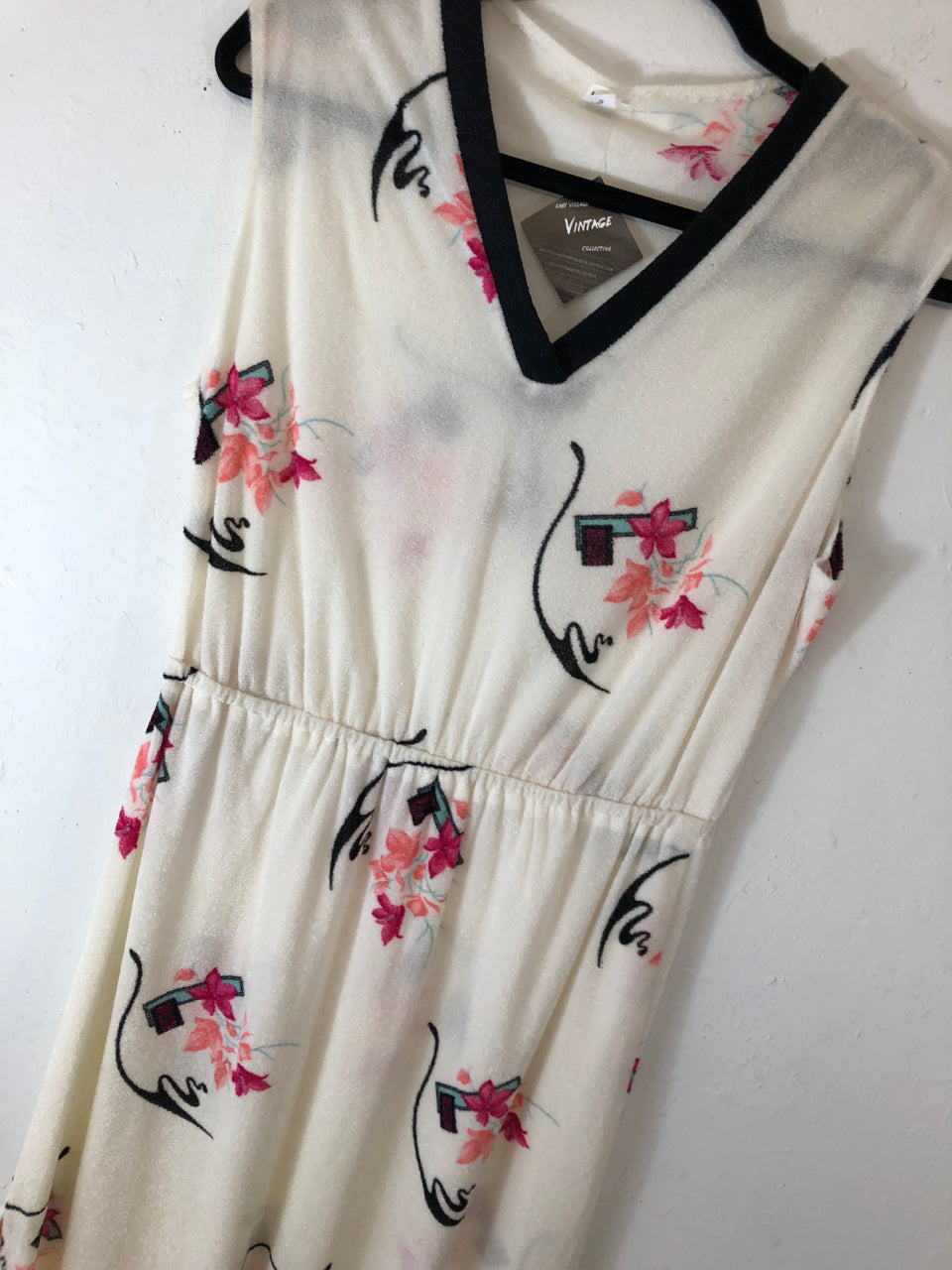 80s Flowers & Swooshes Dress