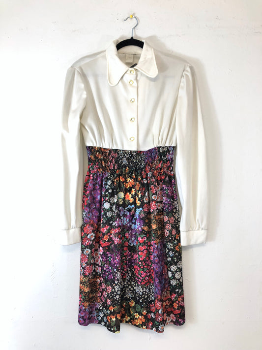 Floral 70s Mini Dress