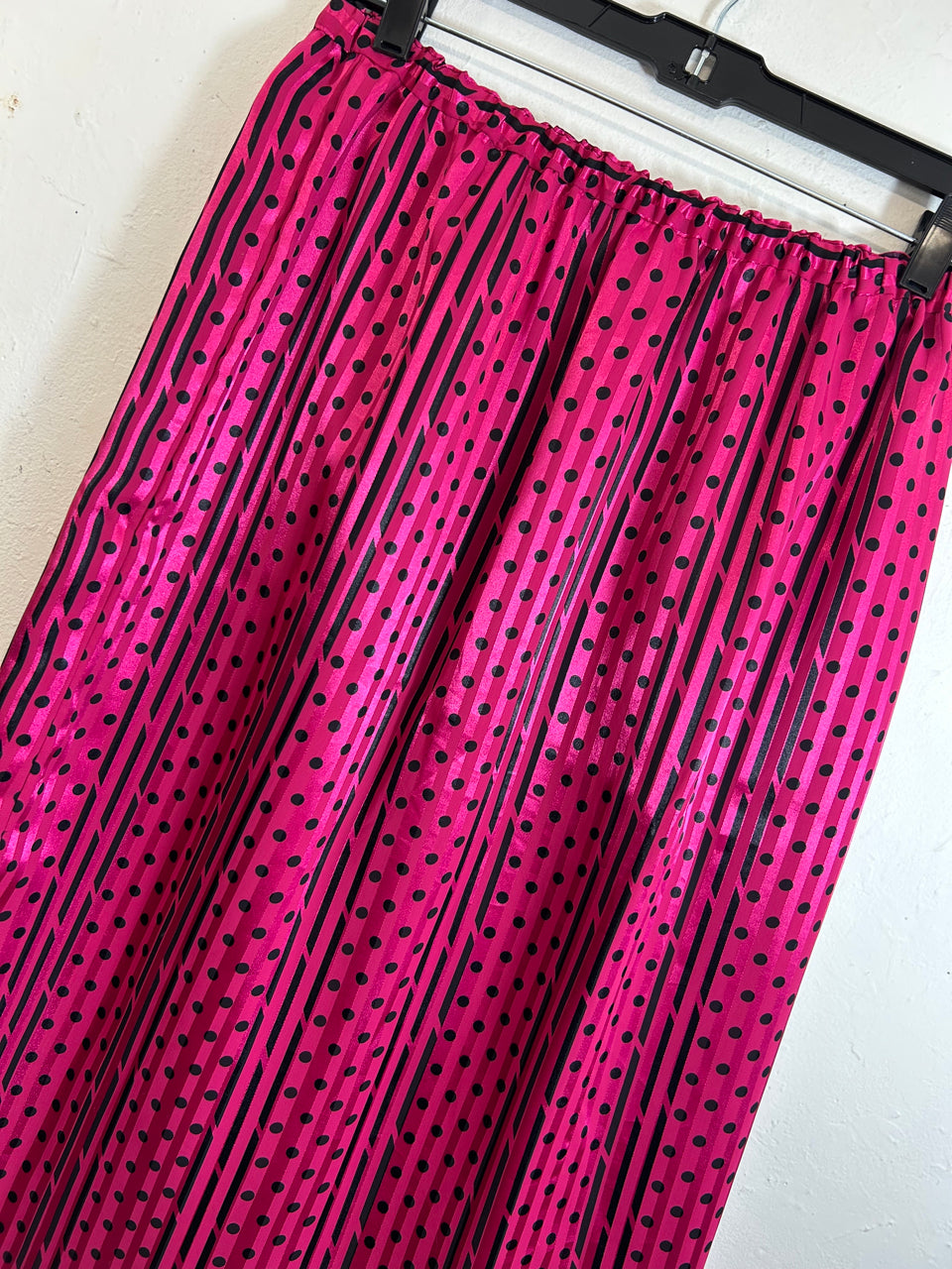 Hot Pink & Black Printed 80s Skirt
