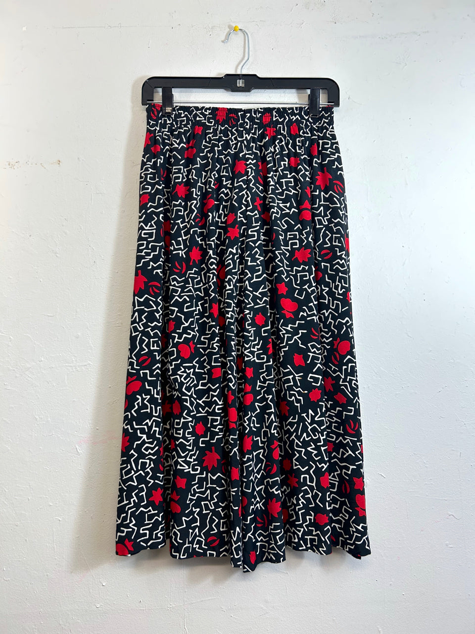 Red, Black & White Abstraction Skirt