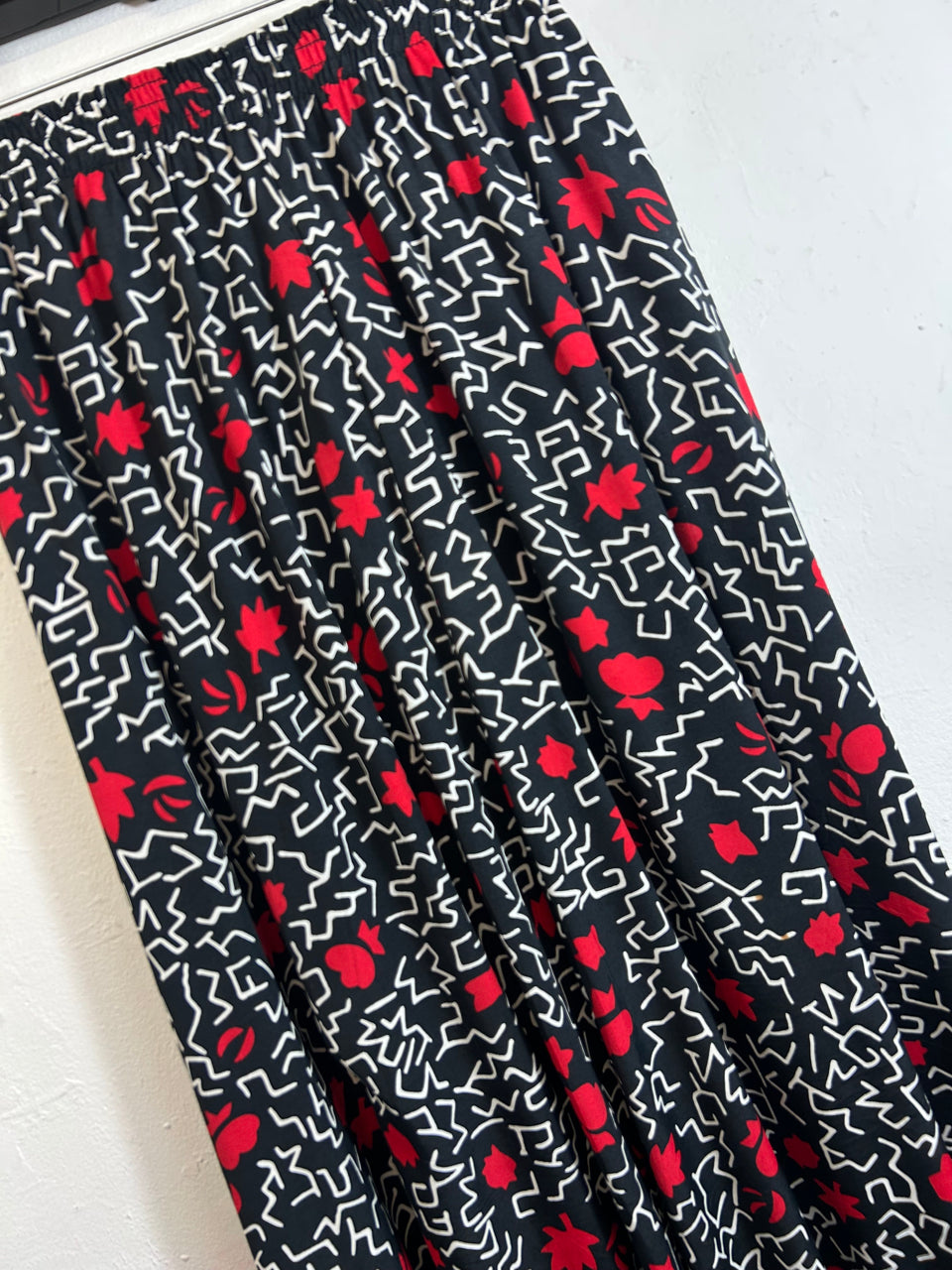 Red, Black & White Abstraction Skirt