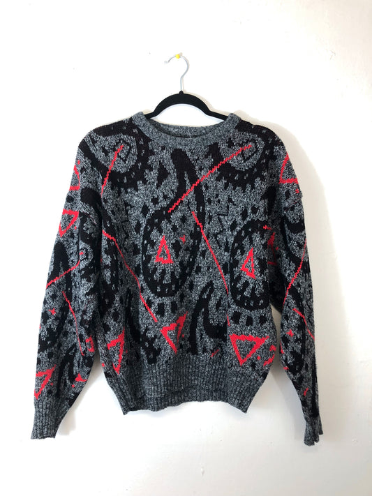 Abstract Paisley 80s Sweater