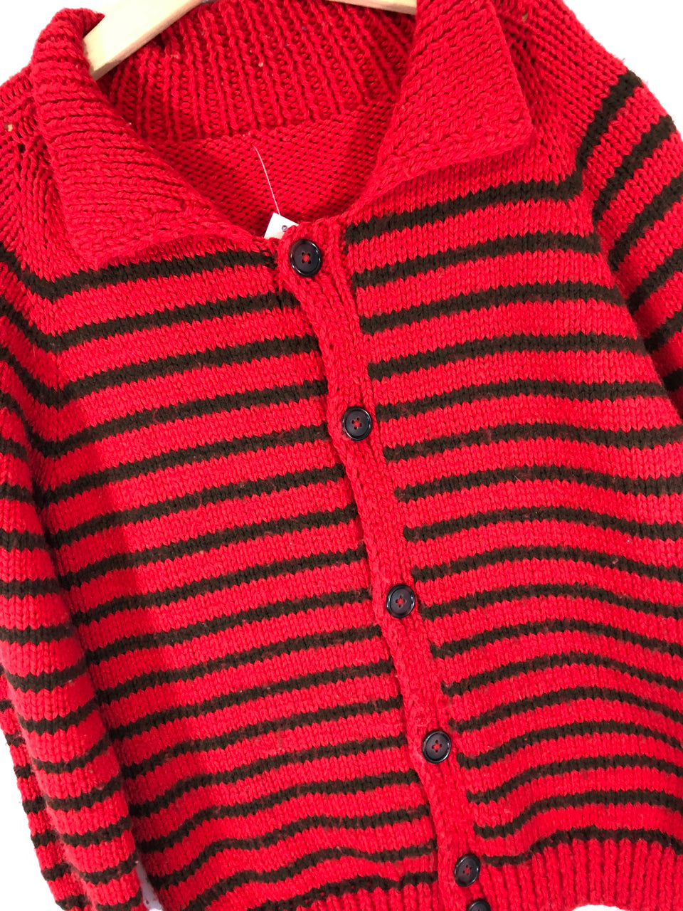 Kids' Hand Knit Striped Cardigan