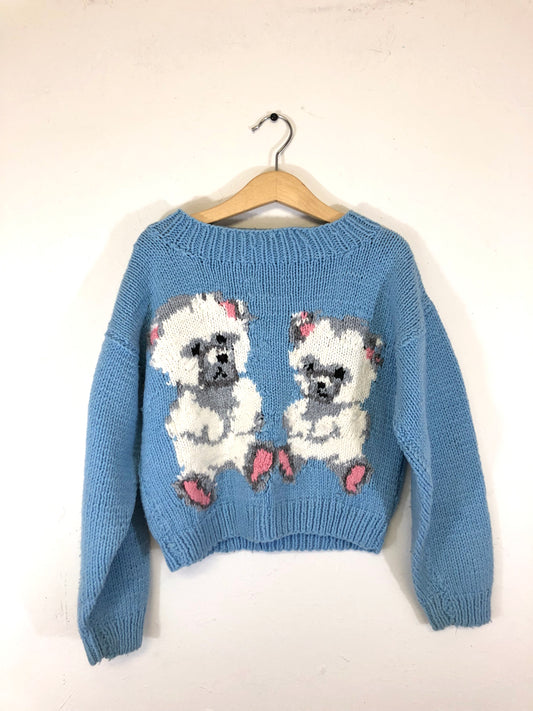Kids' Hand Knit Teddy Bears Cardigan
