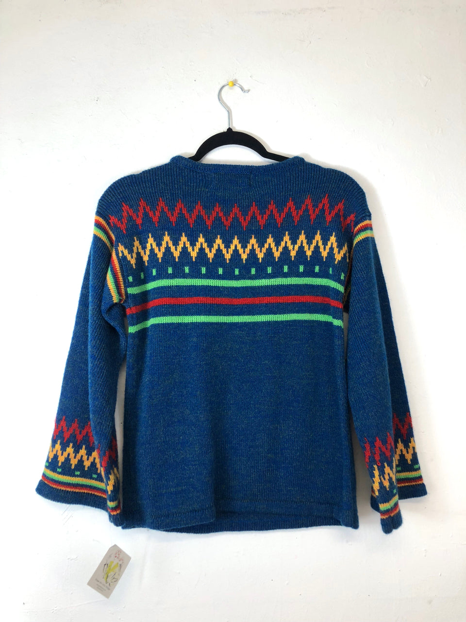 70s Chantal Blue Zig Zag Sweater