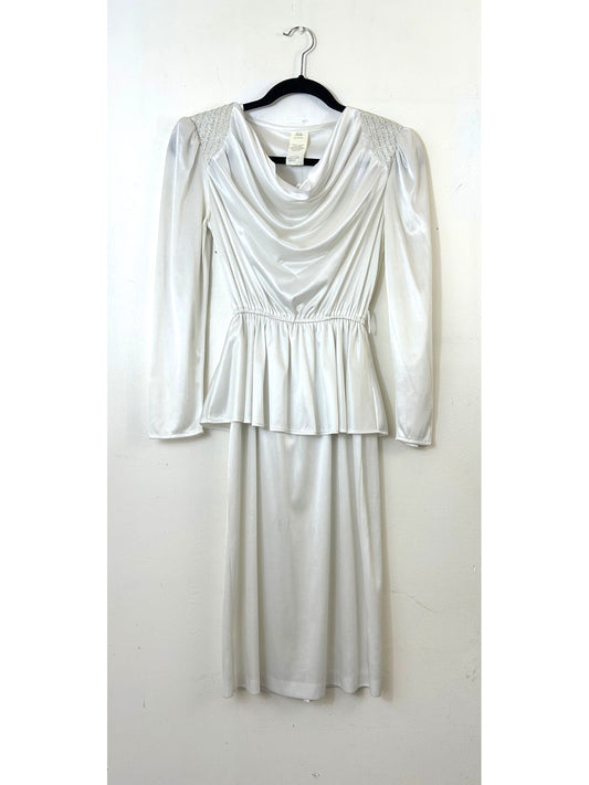 70s/80s White & Silver Disco Dress