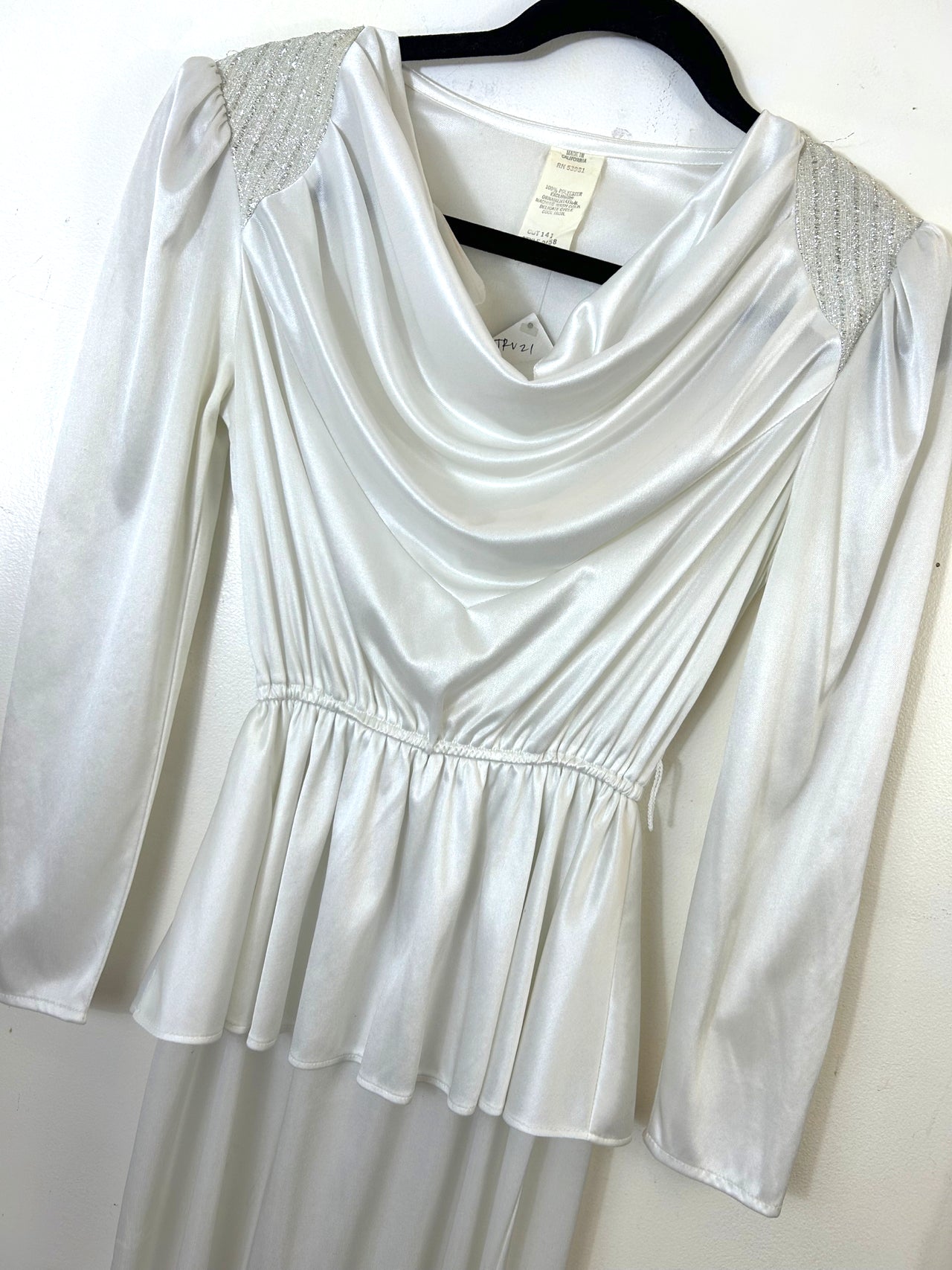 70s/80s White & Silver Disco Dress
