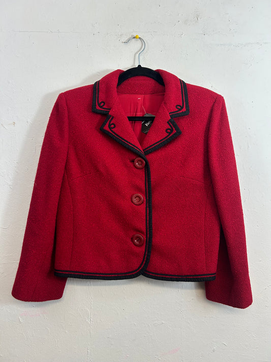 Brookville By Whitley Red Jacket with Black Trim
