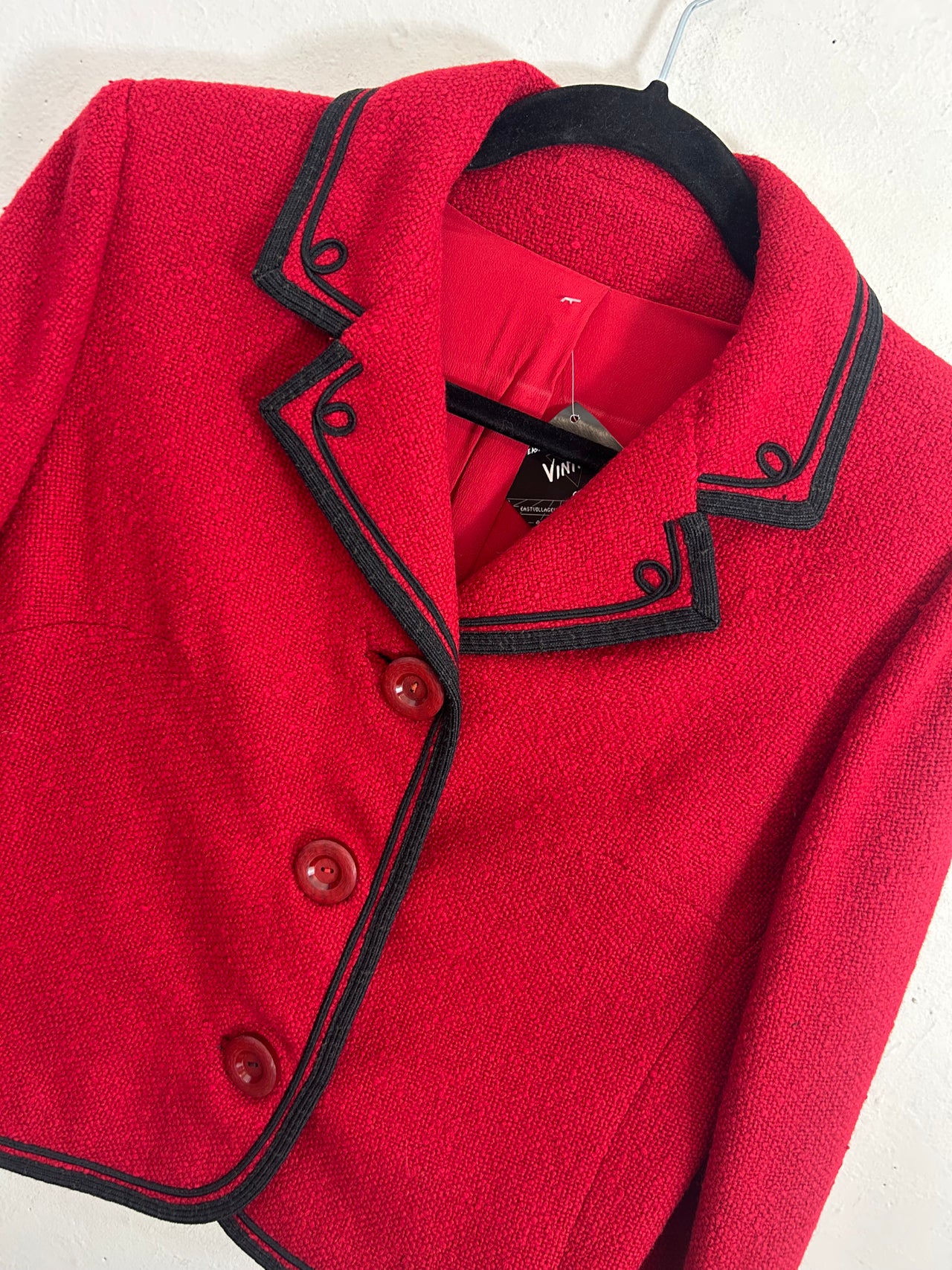 Brookville By Whitley Red Jacket with Black Trim