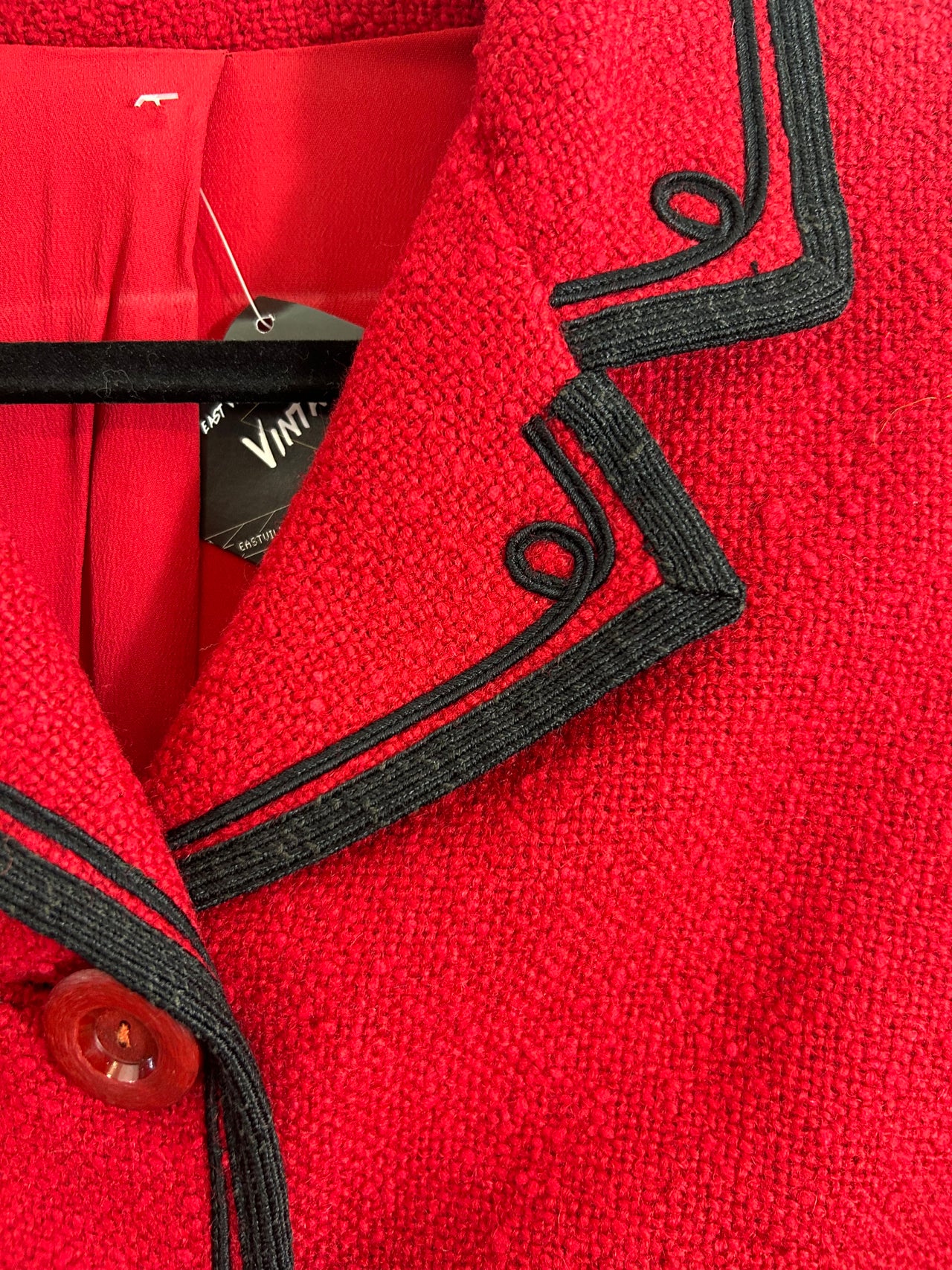 Brookville By Whitley Red Jacket with Black Trim