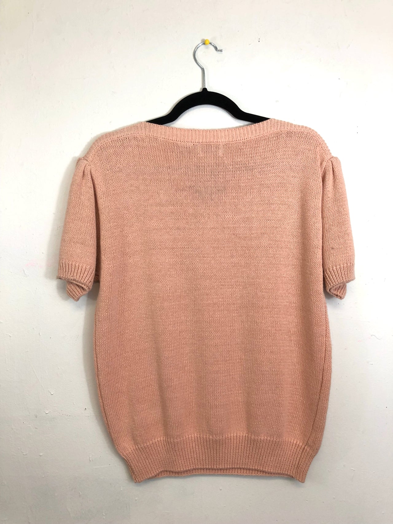 Wye Oaks Short-Sleeved Pink Squiggle Sweater