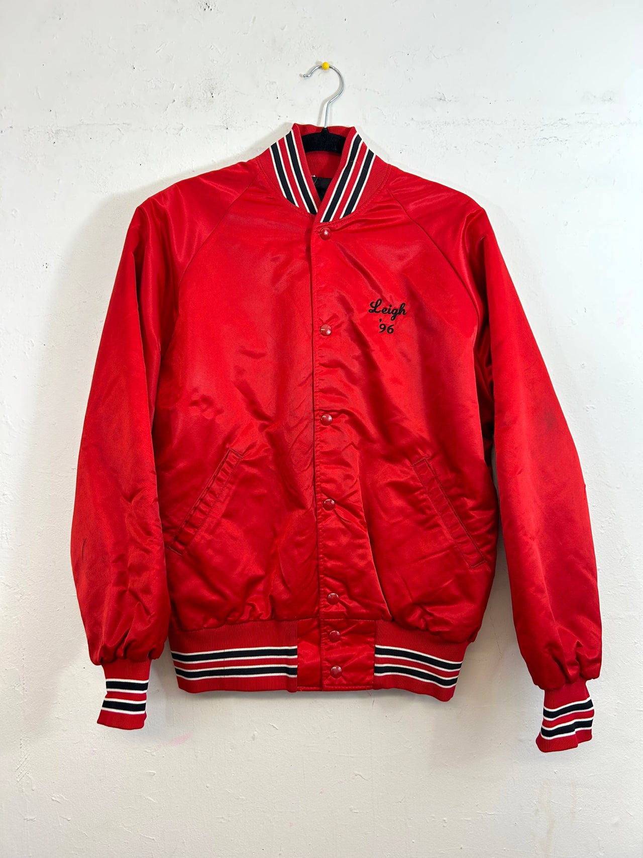 "Leigh '96" Red Satin Jacket