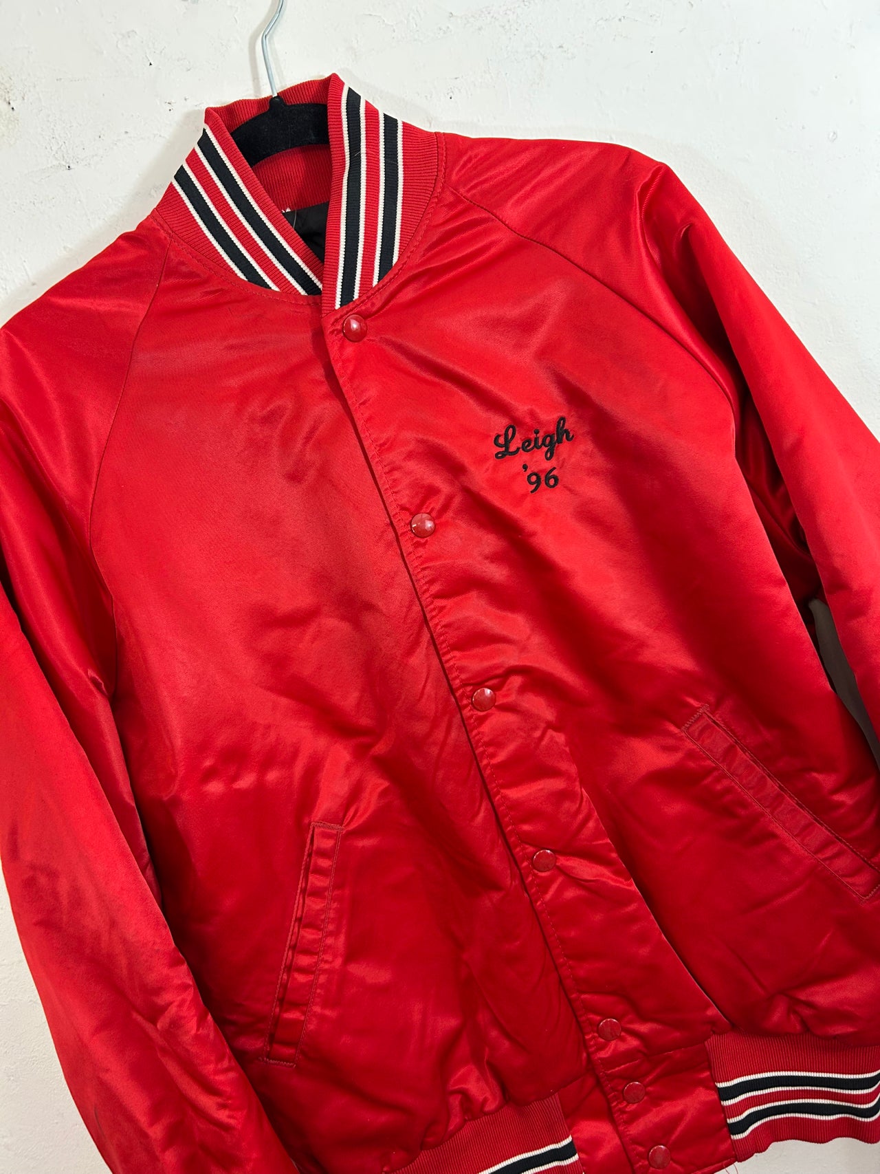 "Leigh '96" Red Satin Jacket