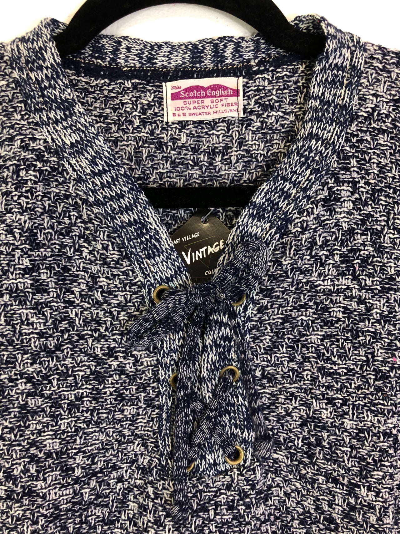 Scotch English Blue Lace Up Sweater (Deadstock)