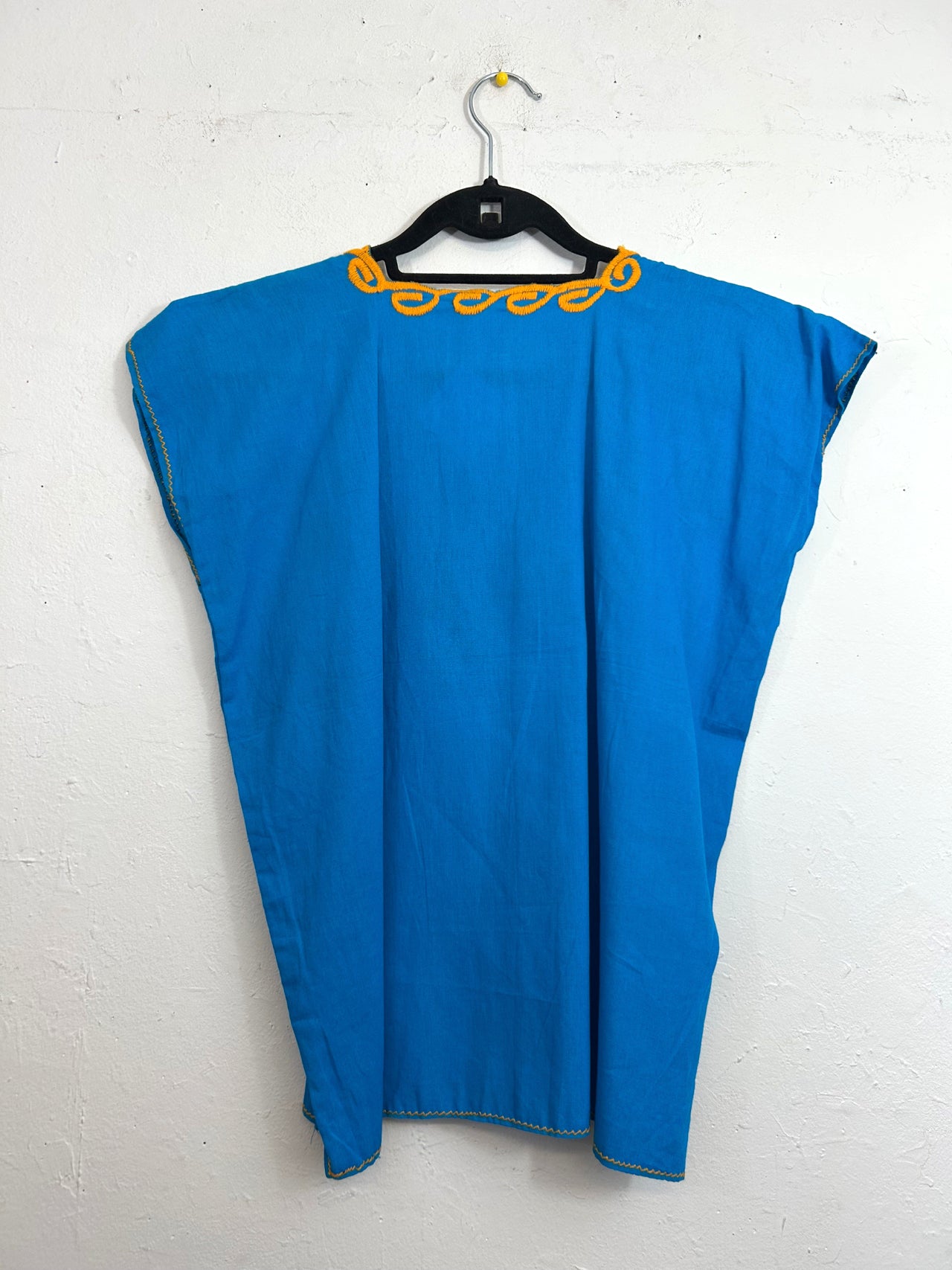 Embroidered Flowers Turquoise Top