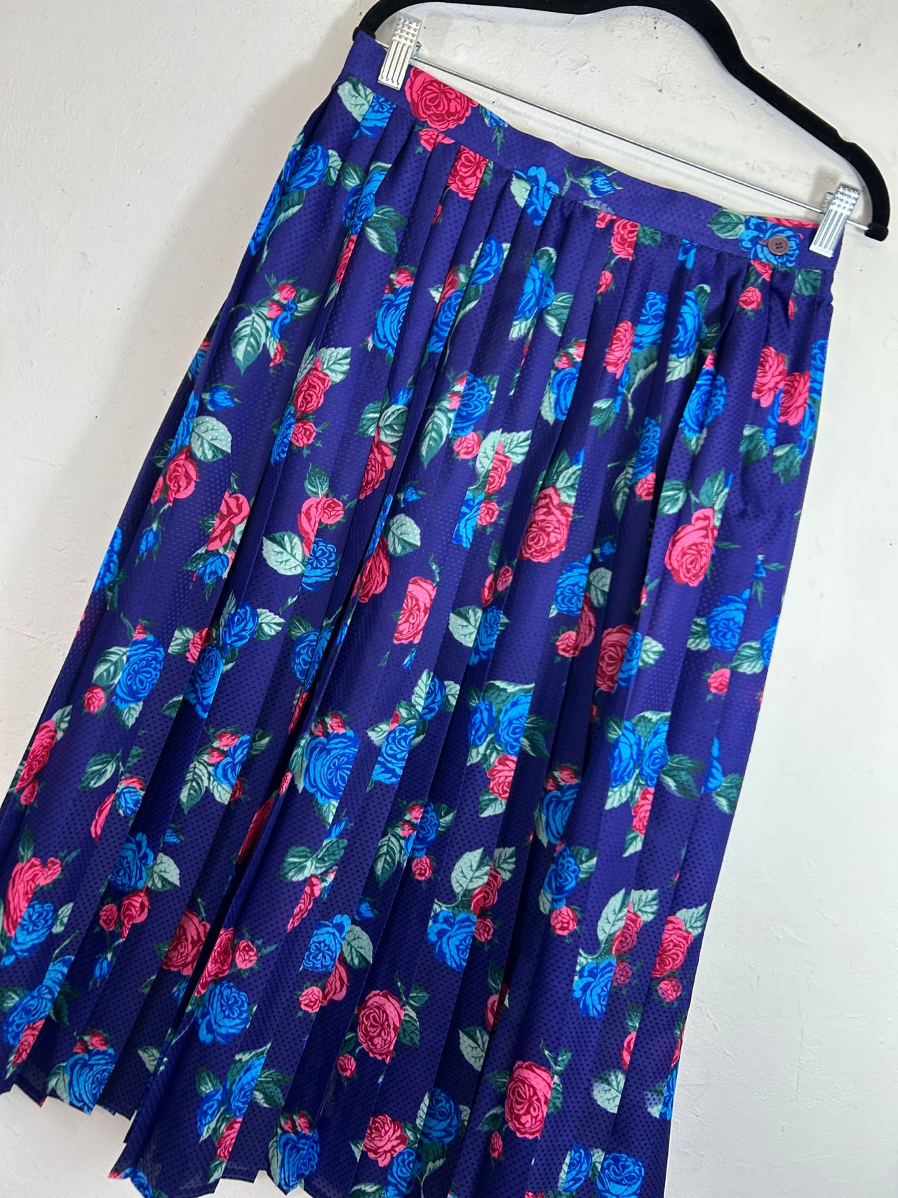 European Floral Pleated Skirt
