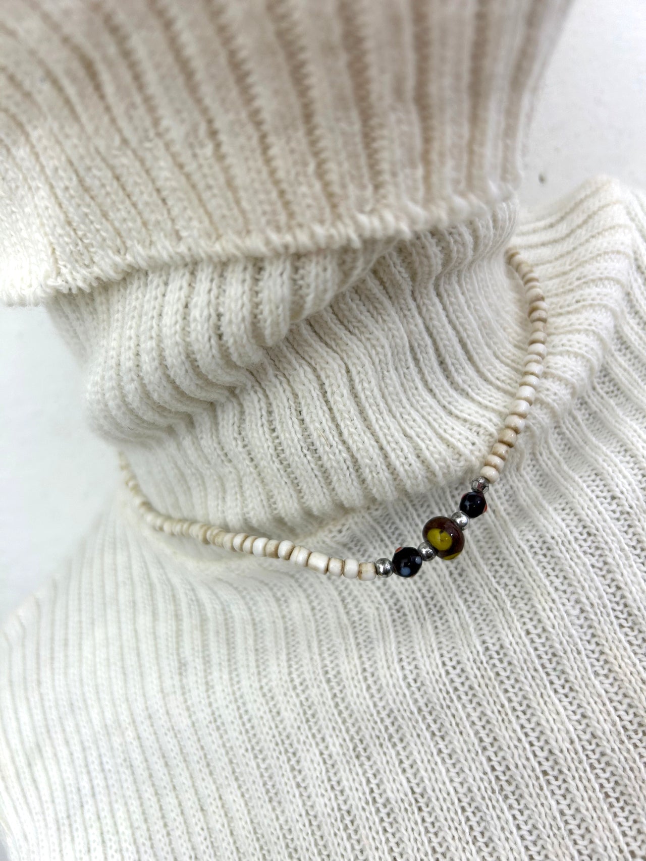 White Beaded Necklace