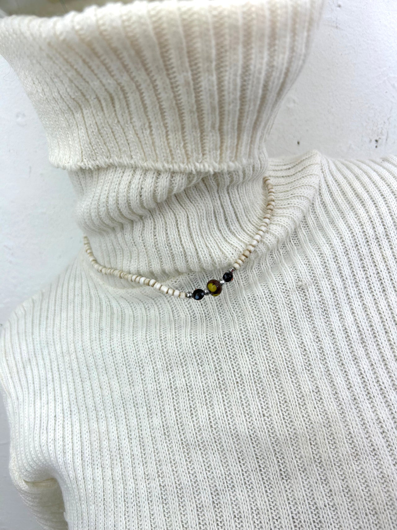 White Beaded Necklace