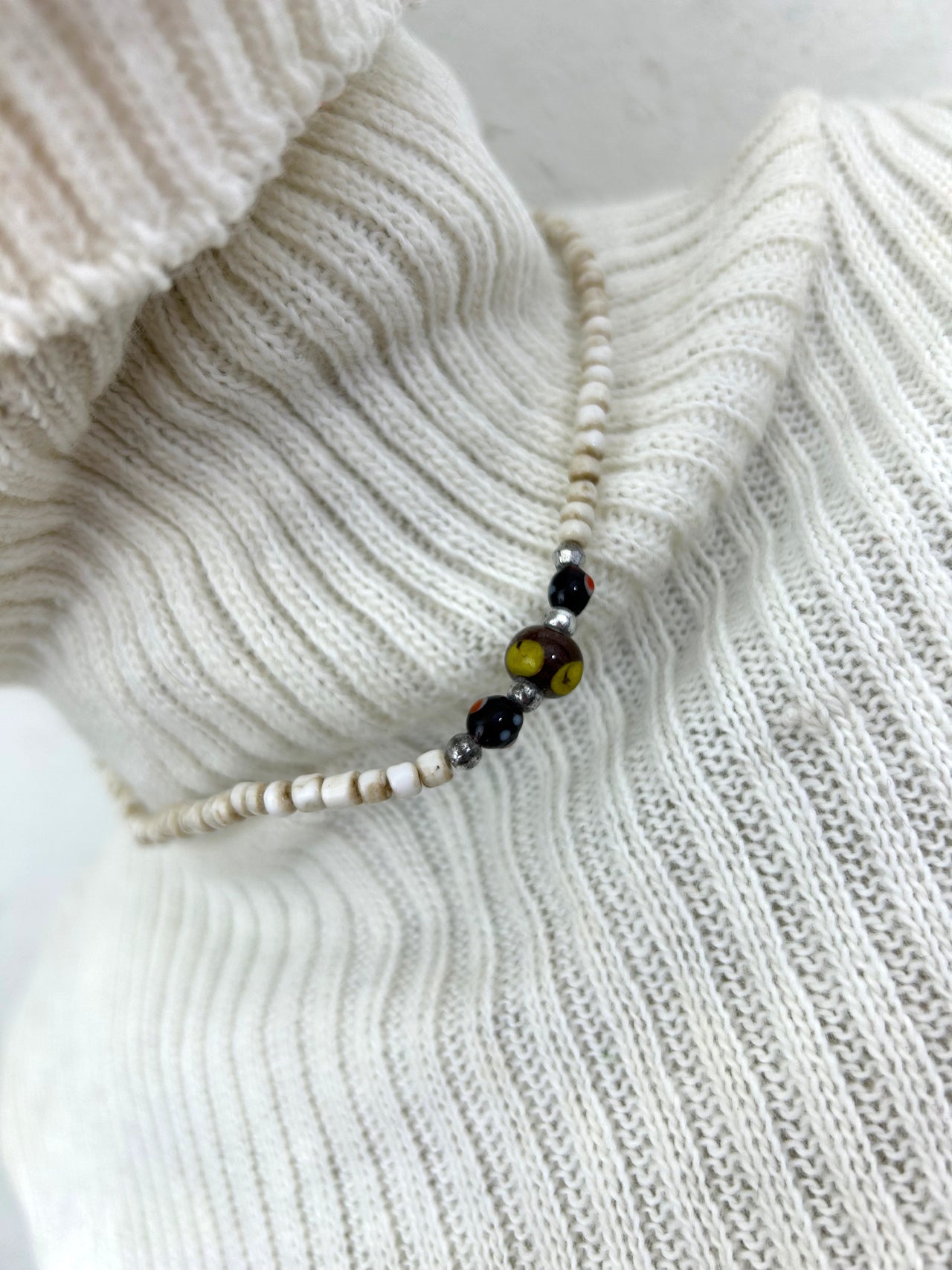 White Beaded Necklace