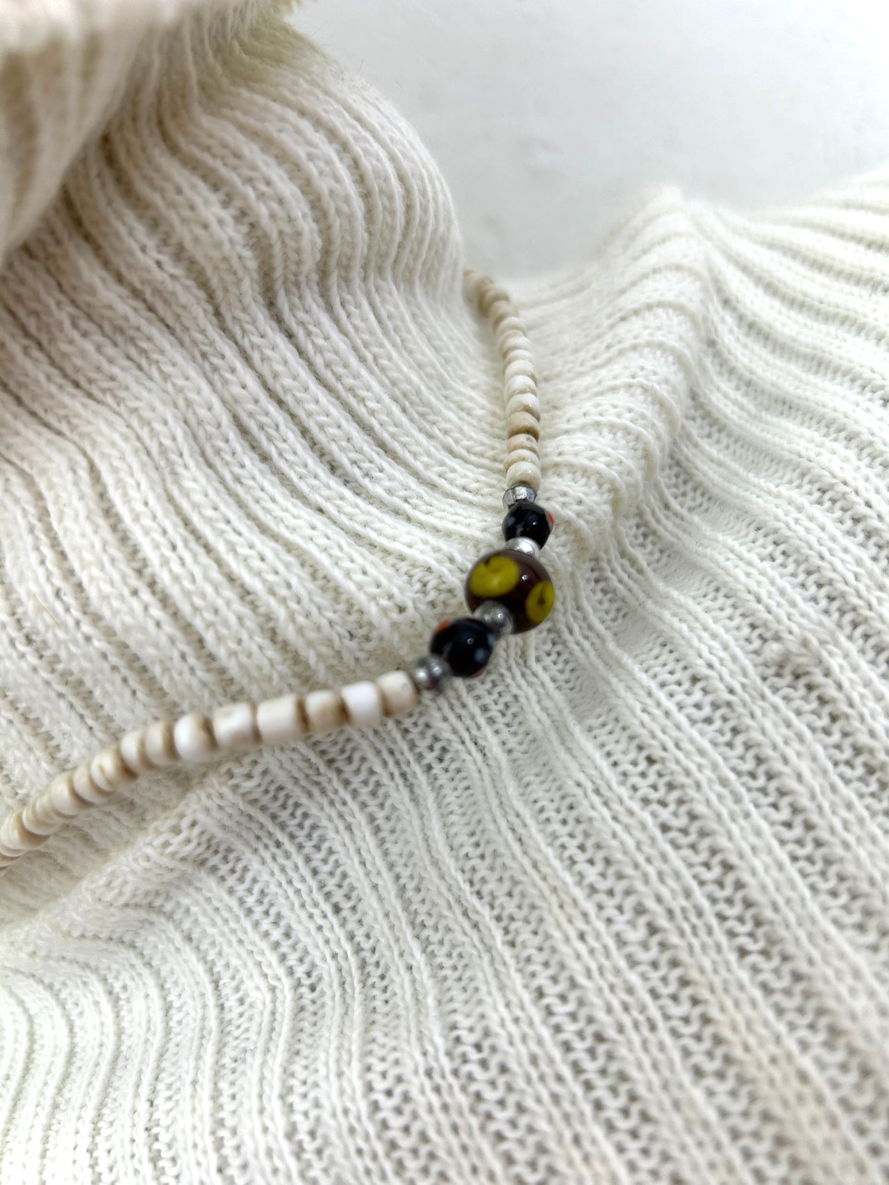 White Beaded Necklace
