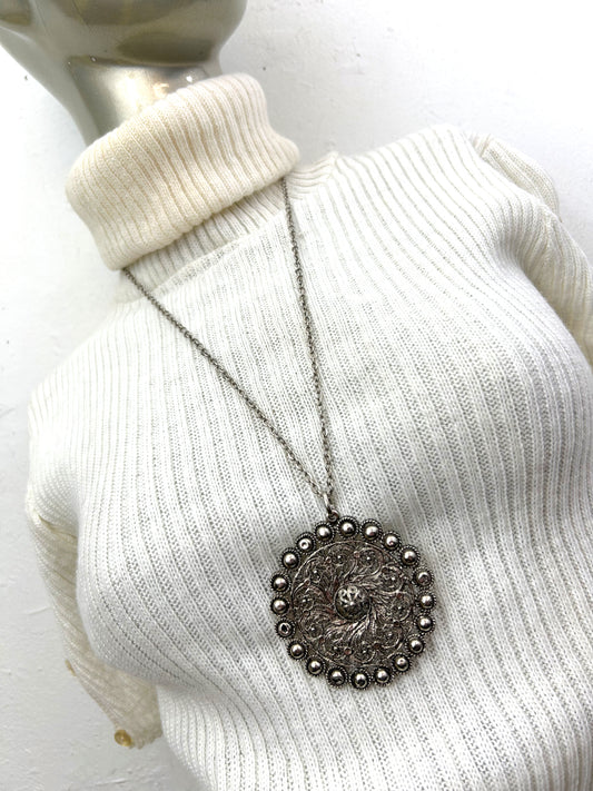 Silver Abstract Pendant Necklace