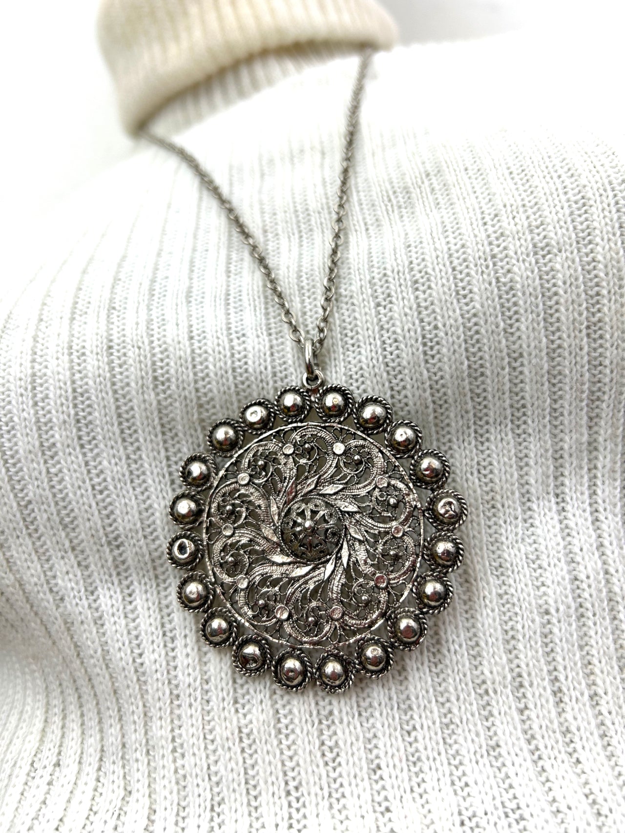 Silver Abstract Pendant Necklace