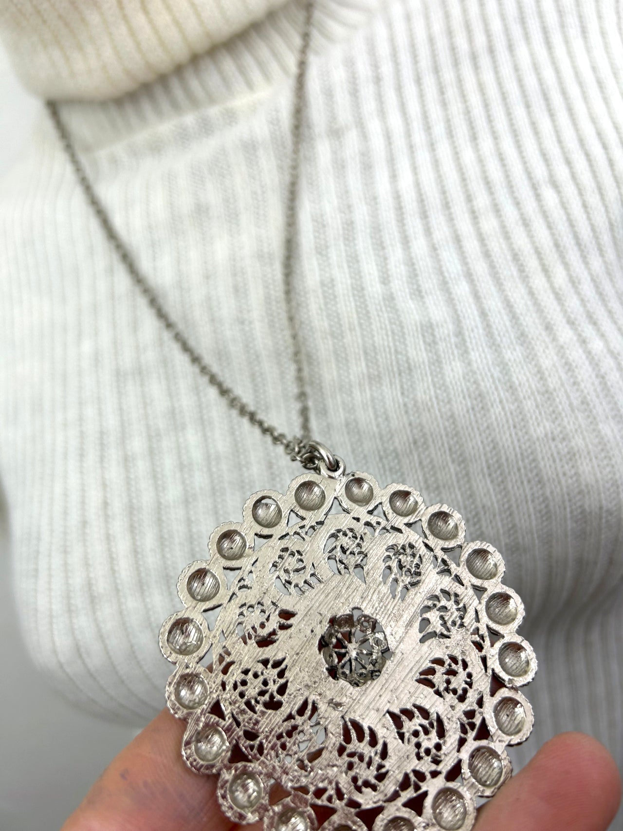 Silver Abstract Pendant Necklace