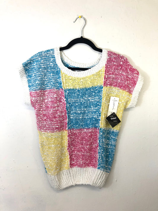 Naomi Bee Color Block Sweater Pastel