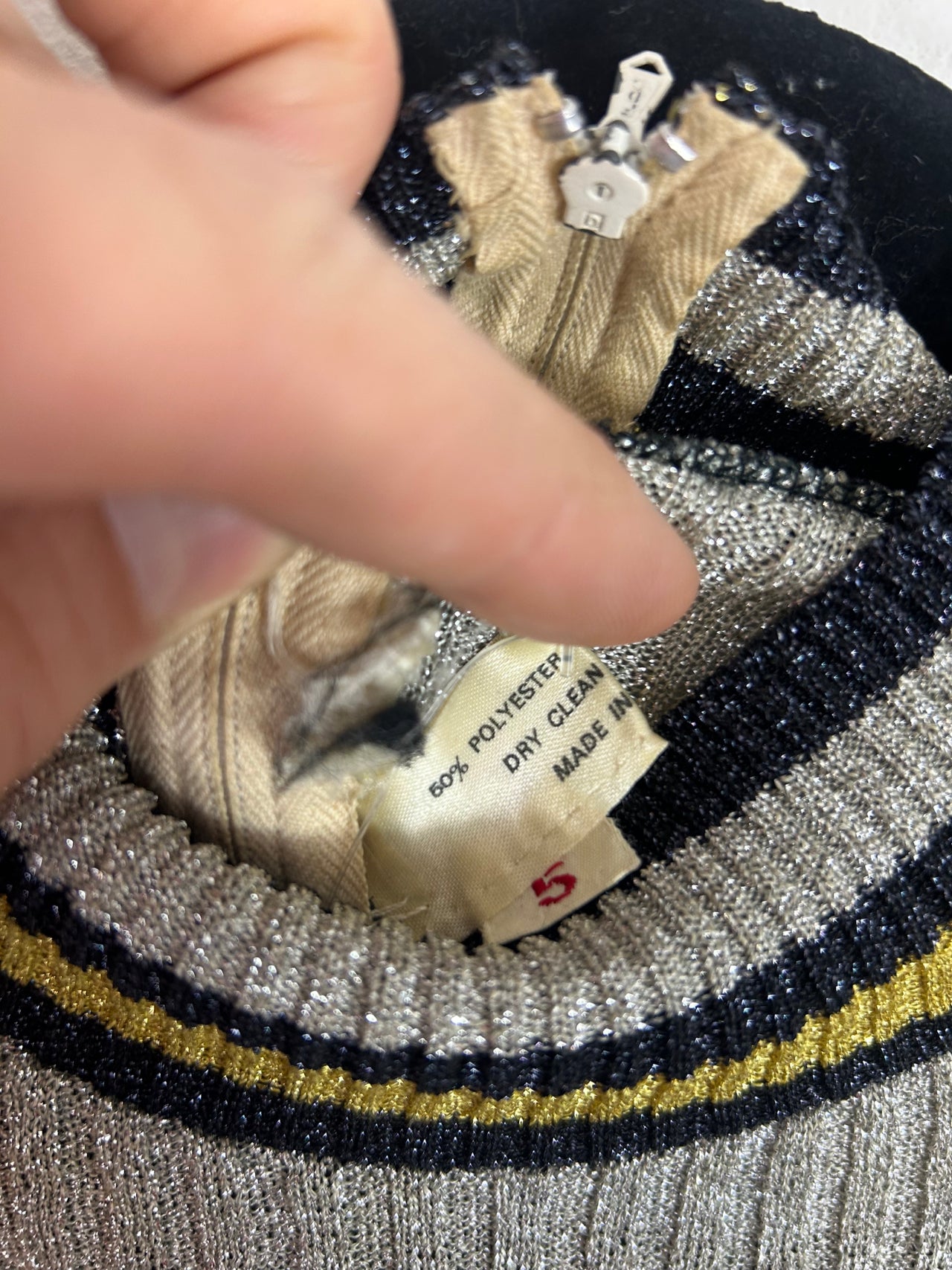 70s Striped Sparkle Maxi Dress