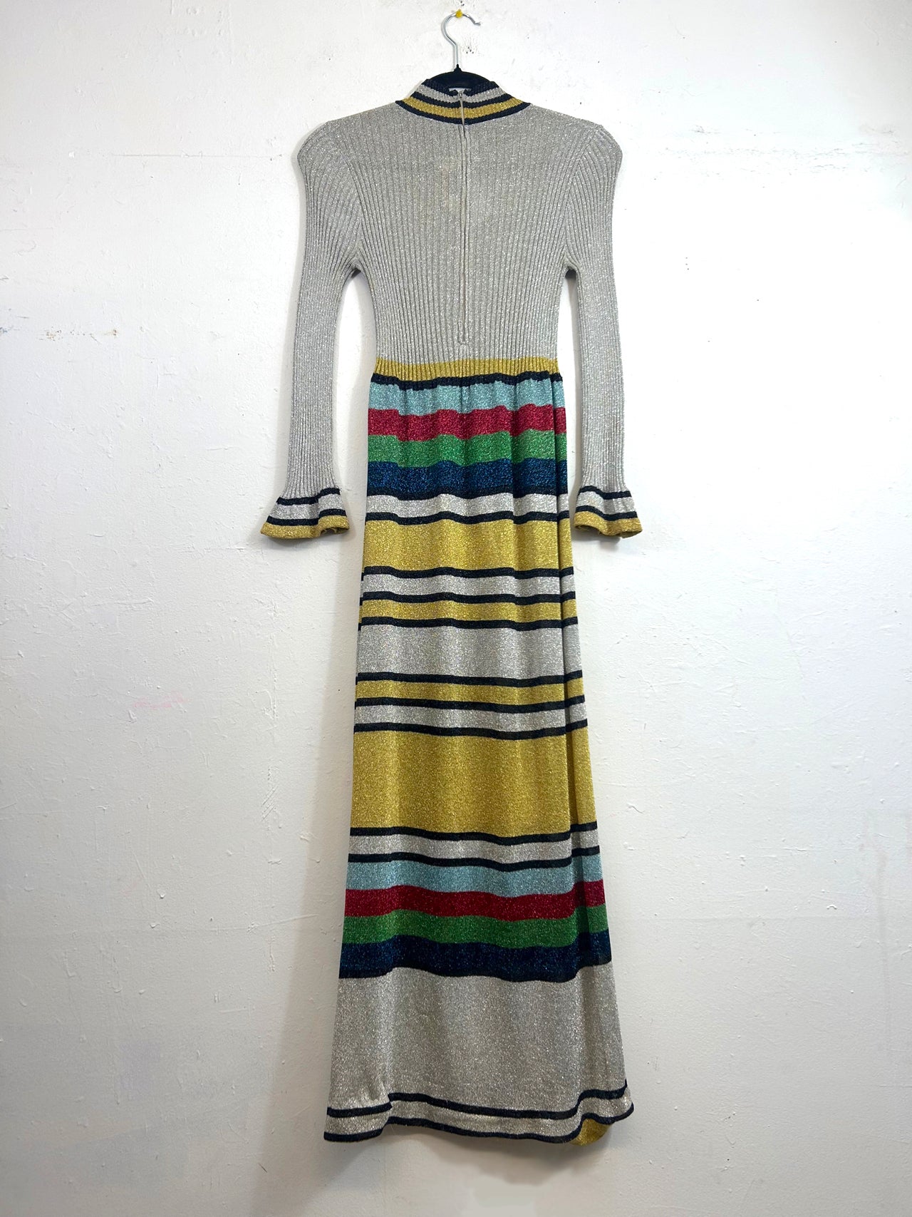 70s Striped Sparkle Maxi Dress