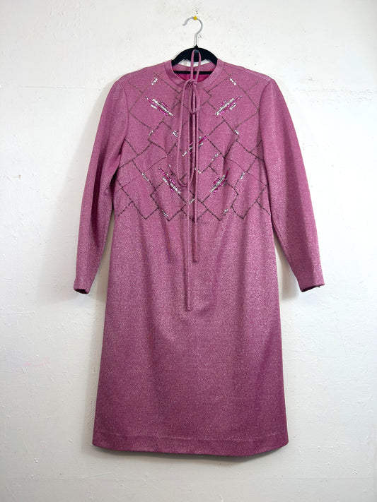 Diolen Loft 70s Pink Lurex Dress