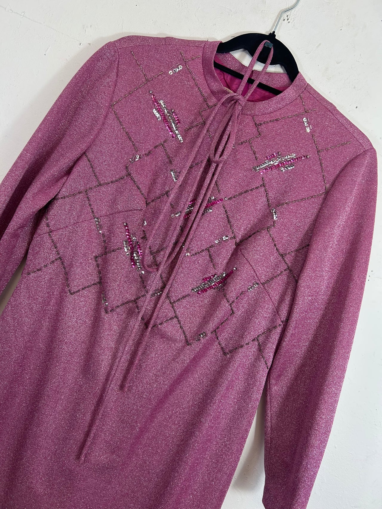 Diolen Loft 70s Pink Lurex Dress