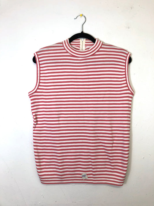 Striped Sleeveless Top - Pink & White (Deadstock)