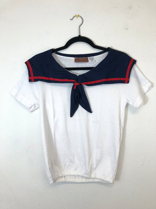 Helen Sue Sailor Top (White) (Deadstock)