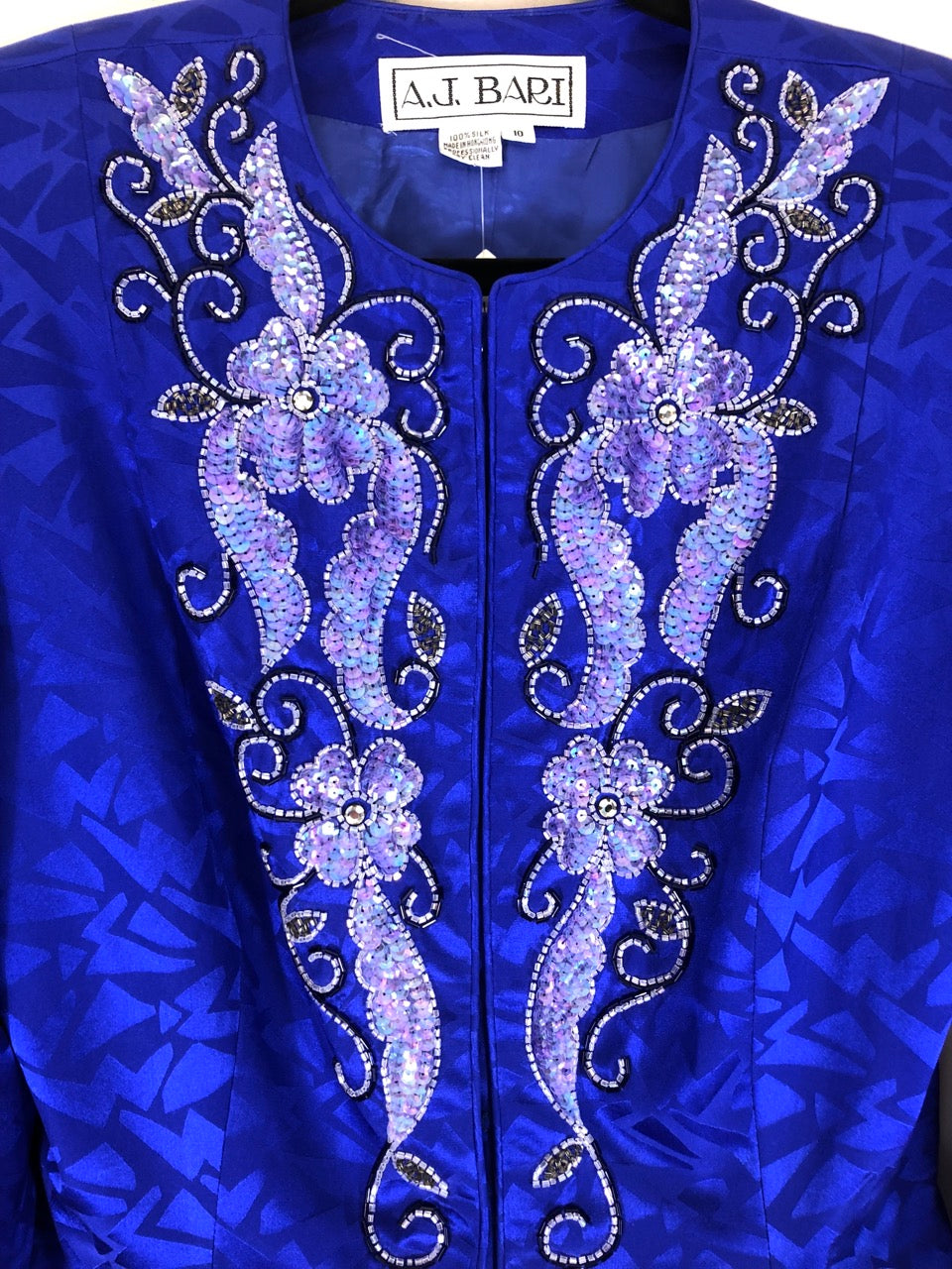 A.J. Bari Sequined Silk Jacket