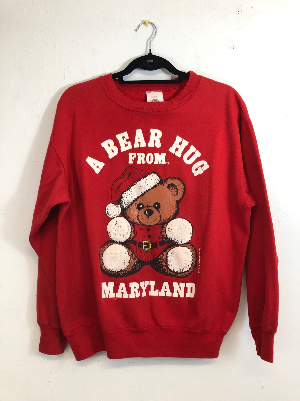 A Bear Hug From Maryland 1994 Holiday Sweatshirt