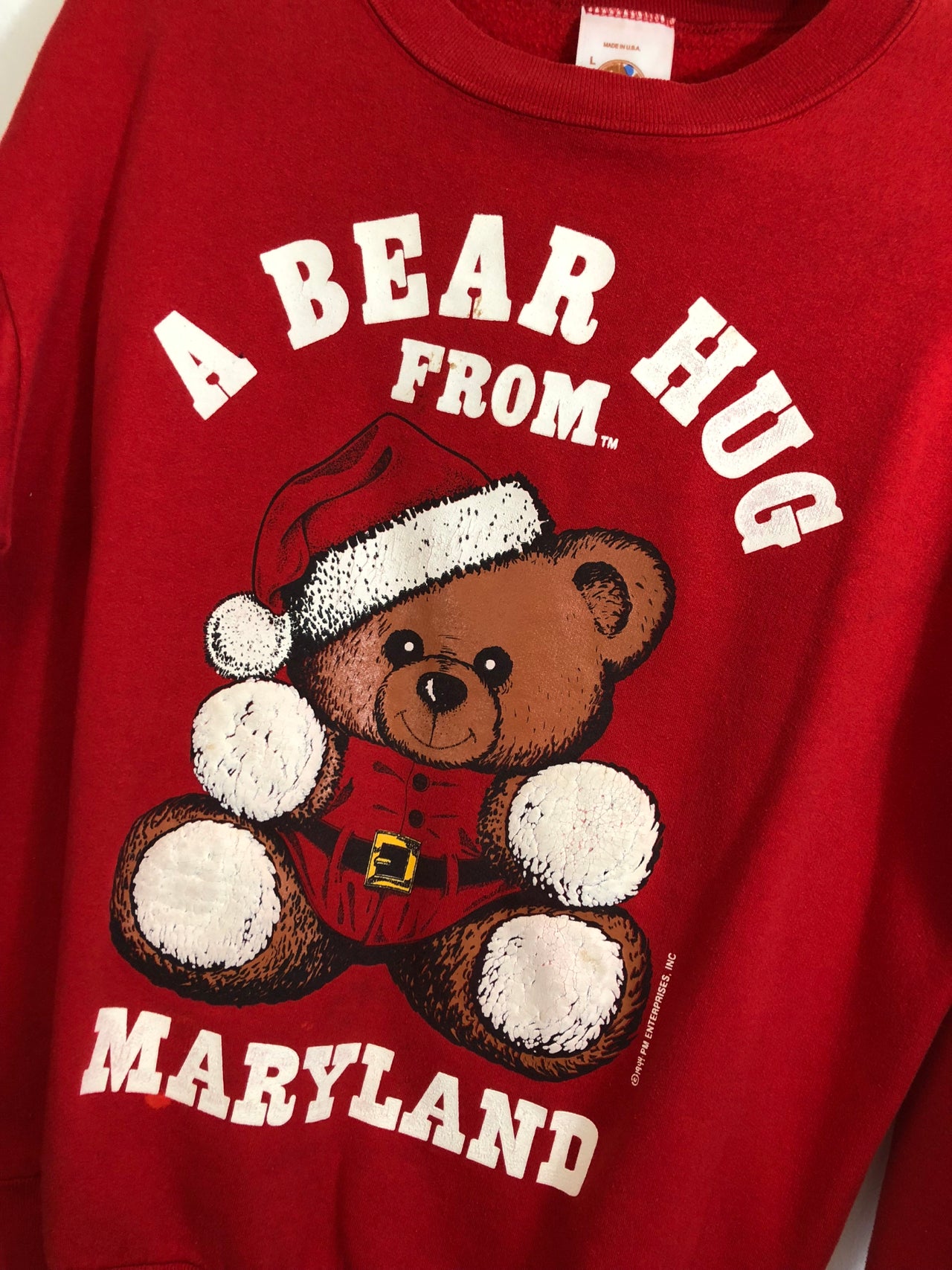 A Bear Hug From Maryland 1994 Holiday Sweatshirt